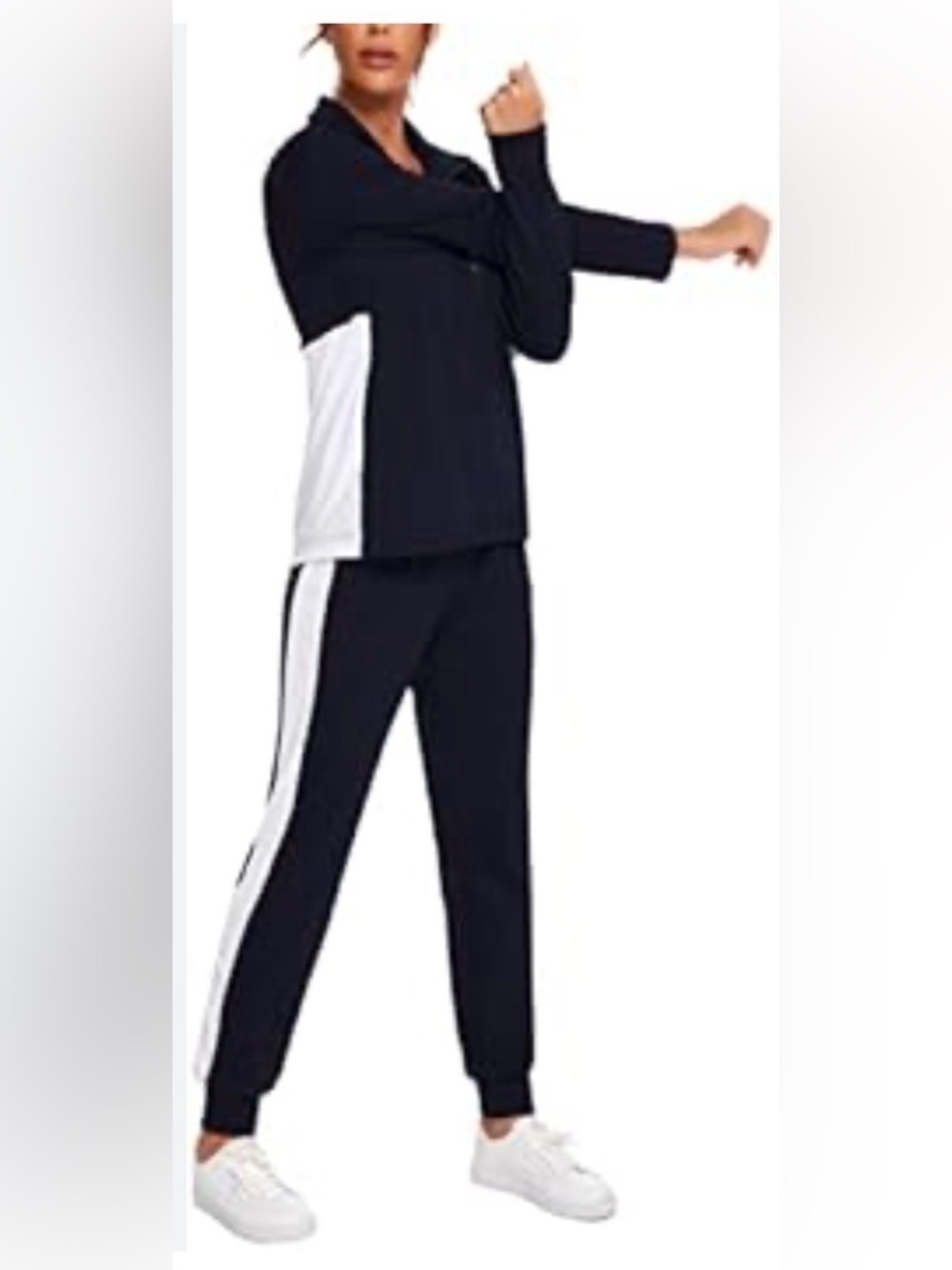 Halcyeen Navy & White Full-Zip Track Suit - Women's Large - Excellent Condition